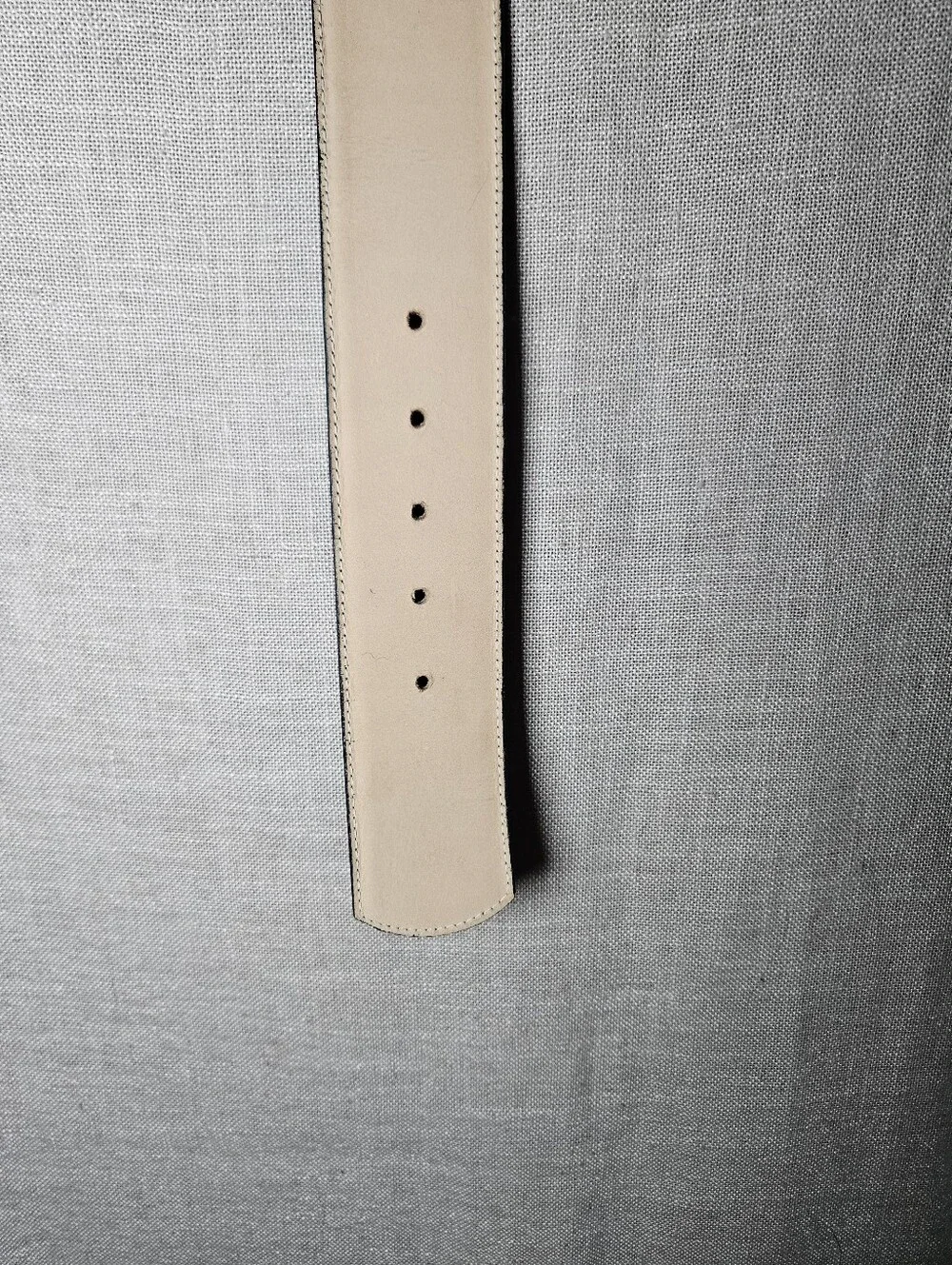 Navy Leather Belt with Gold Buckle
